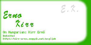 erno kirr business card